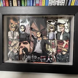 Anime Attack on Titan 3D Art Painting Eren Jaeger Mikasa·Ackerman Cartoon Figure Collect Picture Ornaments Bedroom Decor Gifts