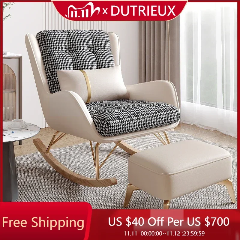 

Ergonomic Chairs Living Room Elastic Nordic Floor Rocking Chair Single Relax Lumbar Support Lounge Fauteuil Salon Home Furniture