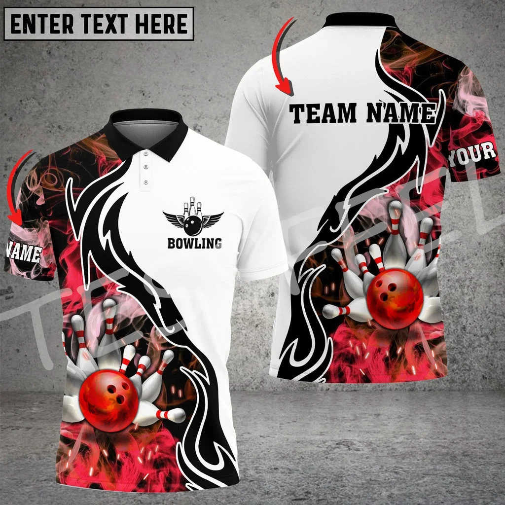 사용자 정의 이름 스트라이크 볼링 선수 레트로 3DPrint streetwear 여름 문신 하라주쿠 폴로 셔츠 저지 streetwear 반팔 x7