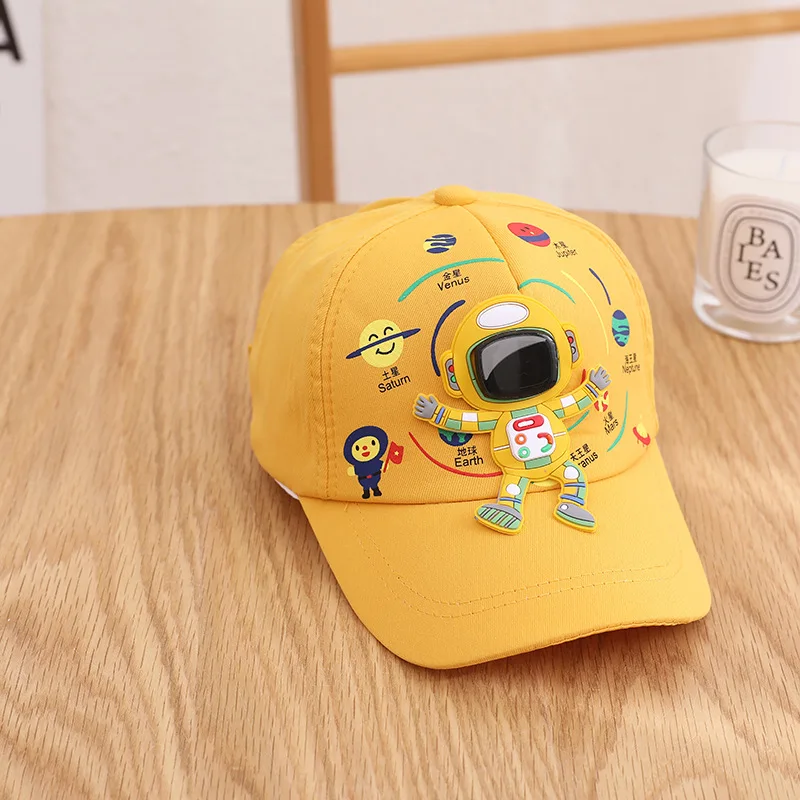 2022 Four Seasons Cotton Cartoon astronauts Casquette Baseball Cap Adjustable Snapback Hats for Children boy and girl 05