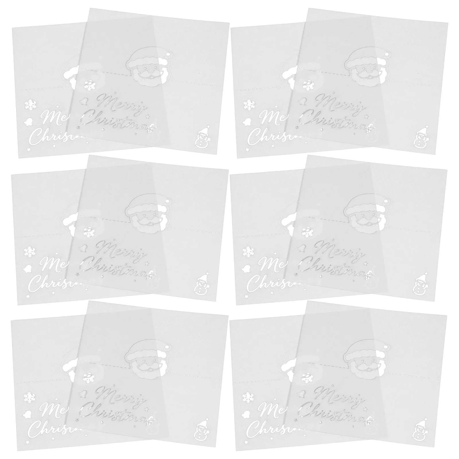 

50Pcs Christmas Place Cards Hollow Santa Cutout White Blank Name Seating Tent Cards for Holiday Wedding Dinner Tea Party