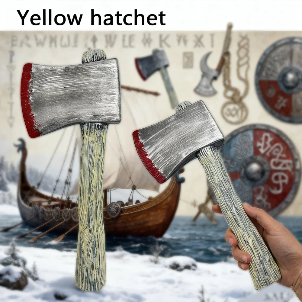 مجموعة سكين لعبة بلاستيكية للهالوين وفأس معركة القراصنة أسلحة تنكرية واقعية لتزيين الحفلات المخيفة وإكسسوارات الأزياء التنكرية