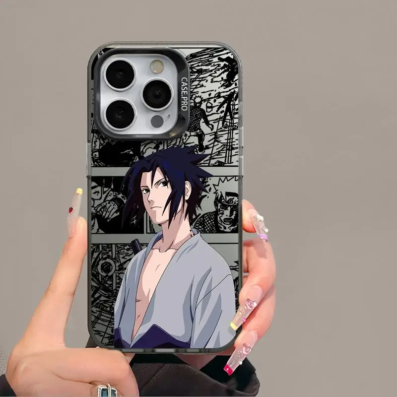 Ainime Narutos Sasuke Phone Case For Apple iPhone 11 14 15 13 Pro Max 12 Silicone 15 Plus 11Pro Matte Lens Protect Plating Coque