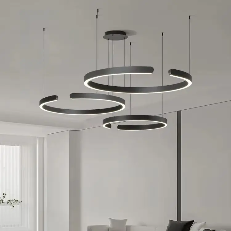 Nordic living room chandeliers modern minimalist semi-circular LED pendant lamps dining room bedroom pendant lighting fixtures