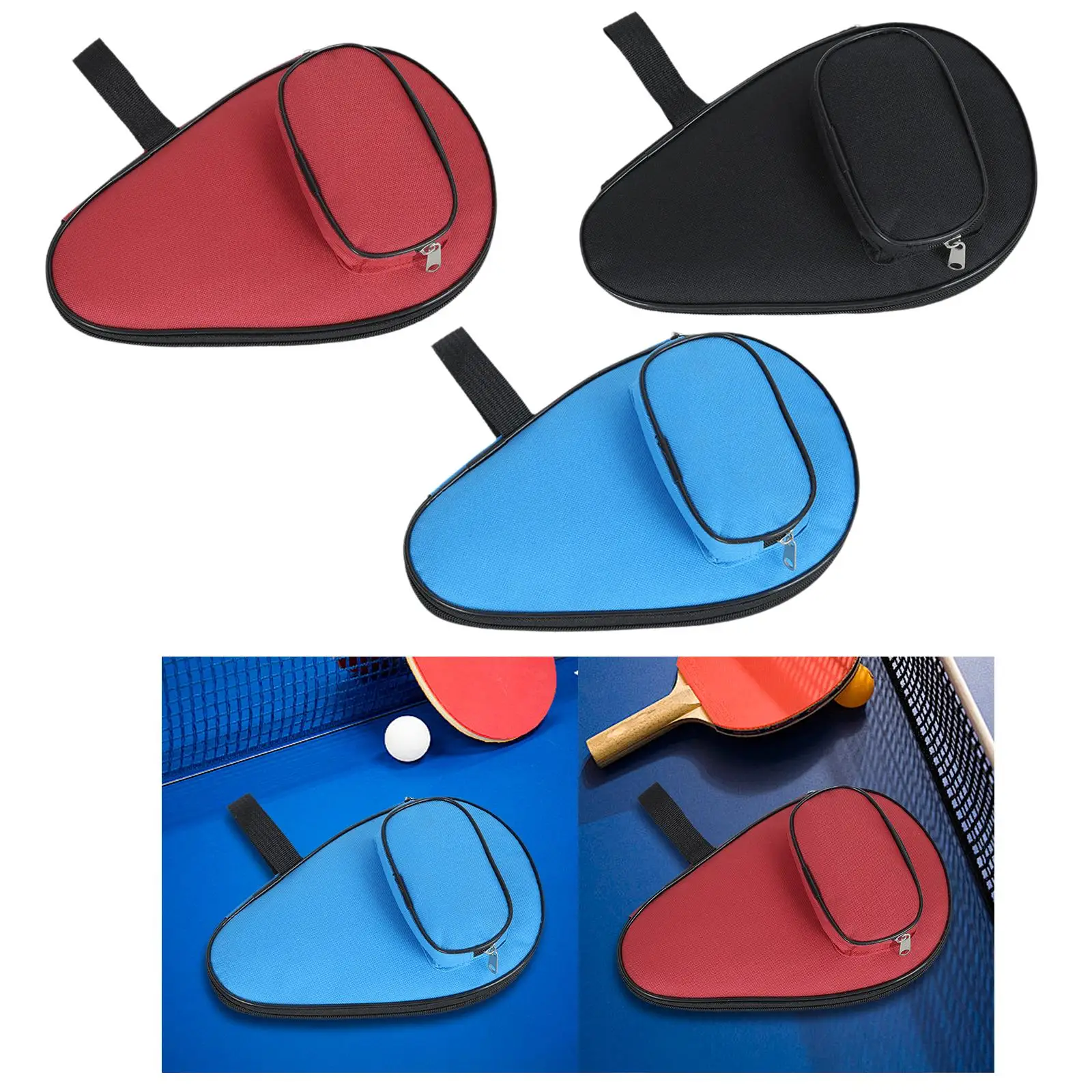 Pingpong Paddle Case Versatile with Outside Storage Pocket Table Tennis Racket Cover for Racquet Beginners Players Indoor Travel