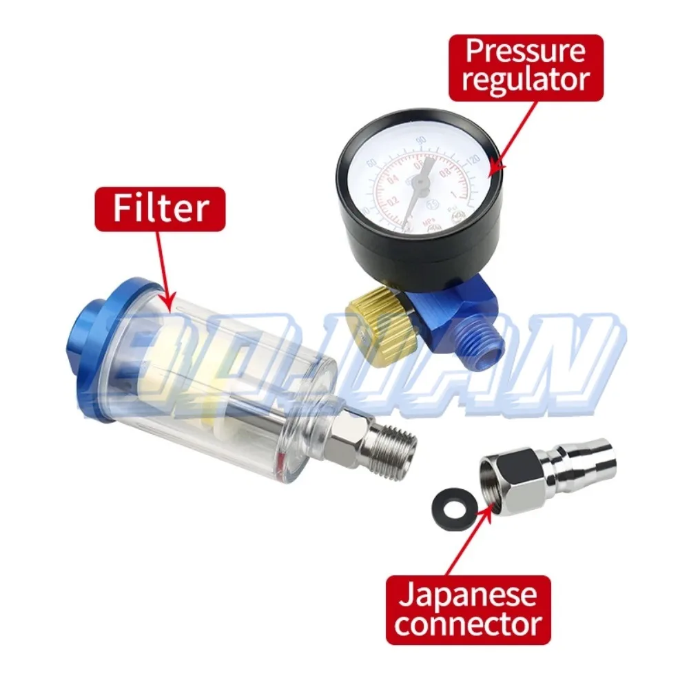 Spray Gun Air Regulator Gauge In-line Oil Water Trap Filter Separator Adapter Pneumatic Tools For Airbrush