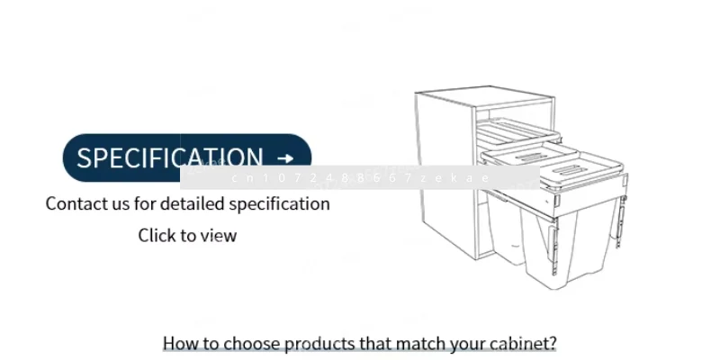 

Kitchen pull-out trash can under cabinet Double steel top mounted side exit trash can with door