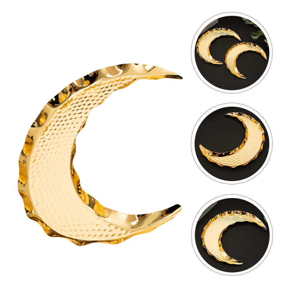 Moon Tray Food Storage Zine-alloy Portable Dish Container Plate Snack Sugar Cake