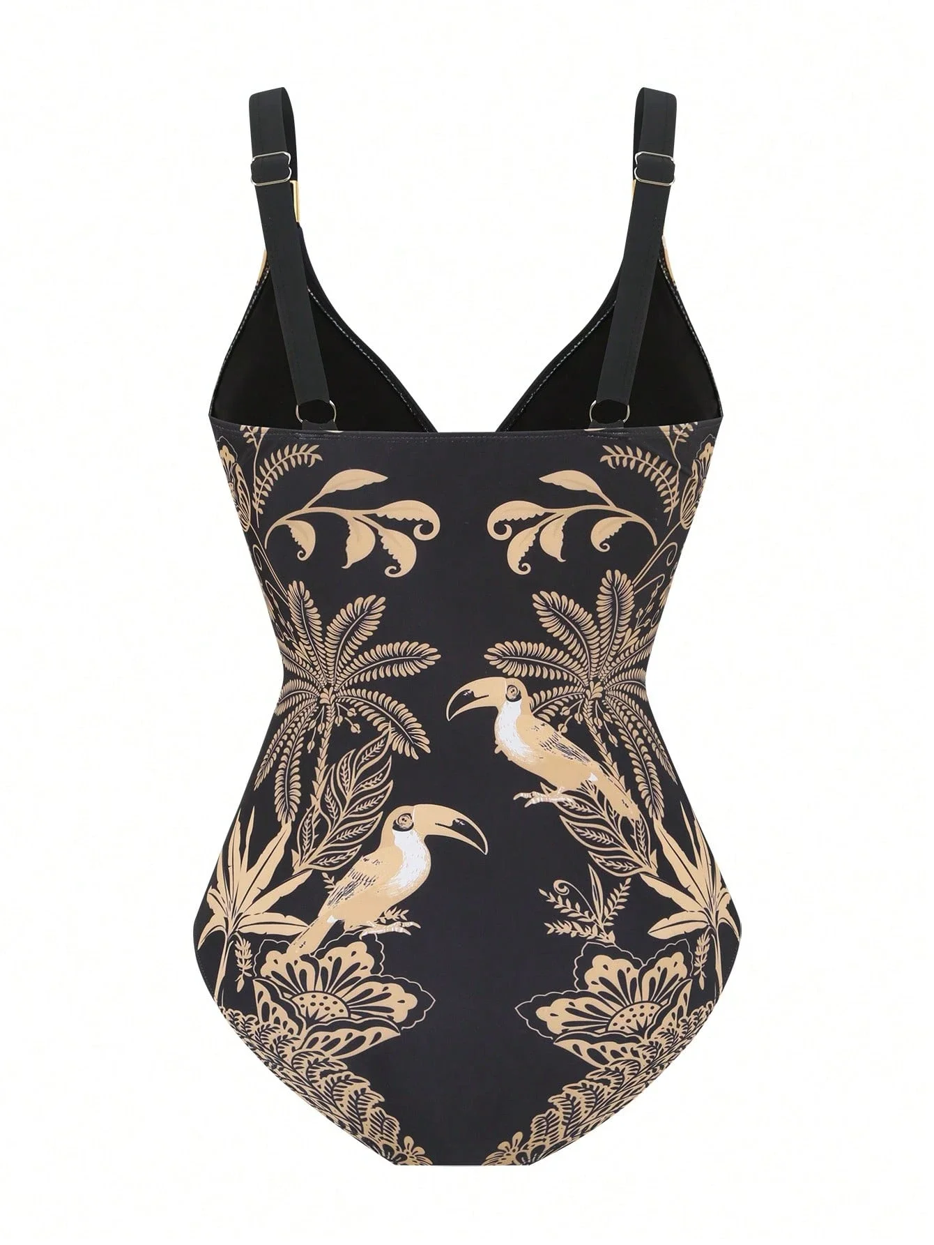 

Women 2 Piece Swimsuit Set With Printed Toucan And Floral Pattern Beach Resort Swimwear