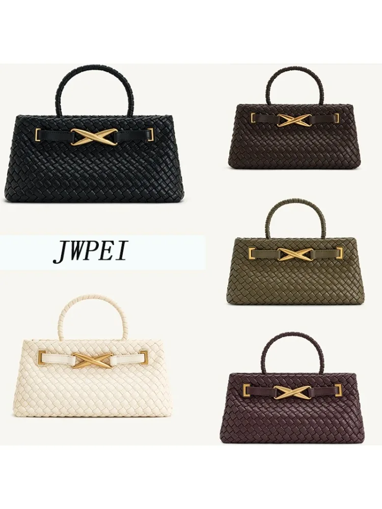 JW PEI hoogwaardige handgeweven handtas in lichte luxe stijl, modieus en veelzijdig, populaire clutch voor avondevenementen en damestas - afbeelding 2
