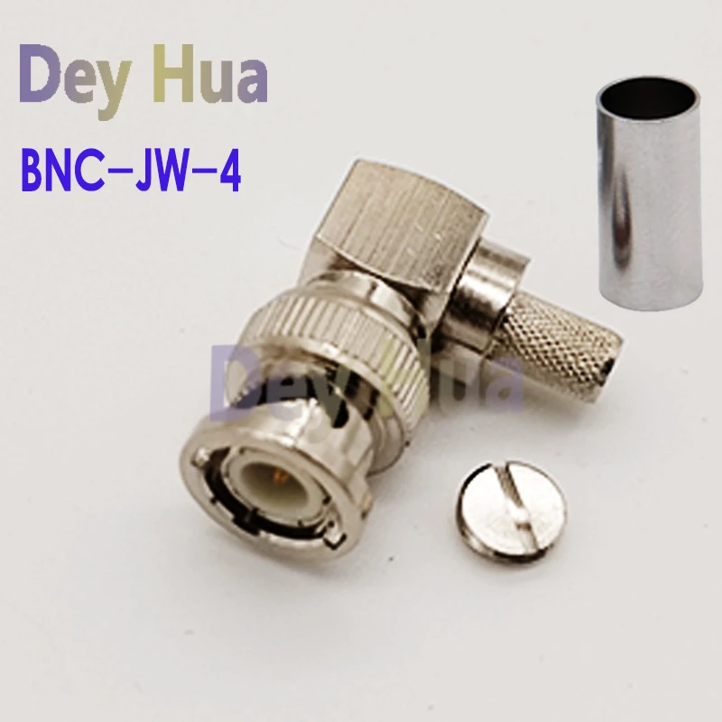 

2PCS BNC-JW-4 BNC male elbow Crimped with 50-4/LMR240 cable NBC-J-C-JW21 connector JW240