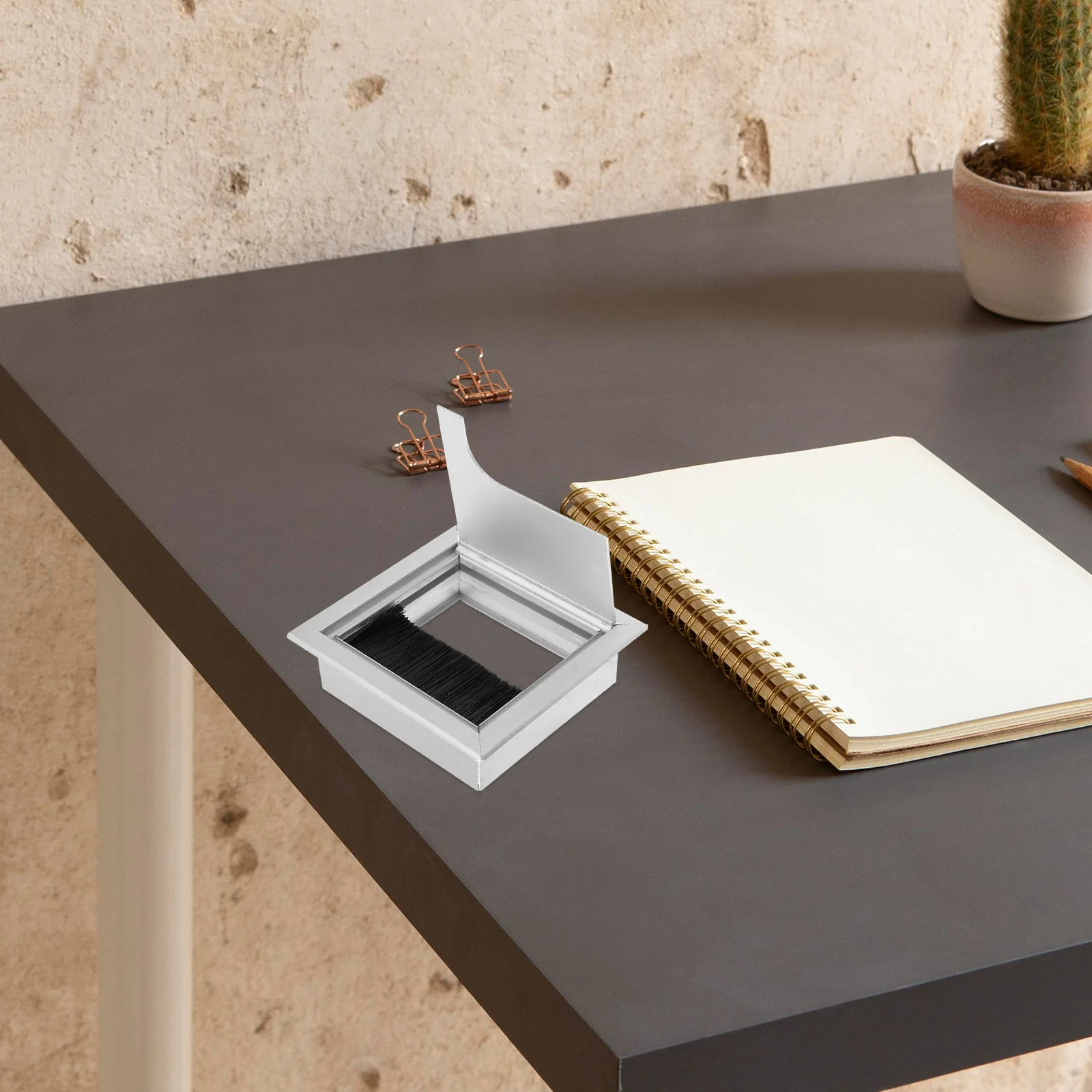 

Aluminum Alloy Desk Grommet Hole Cover Cord Organizer for Office Computer Table Cable Box Wire Management