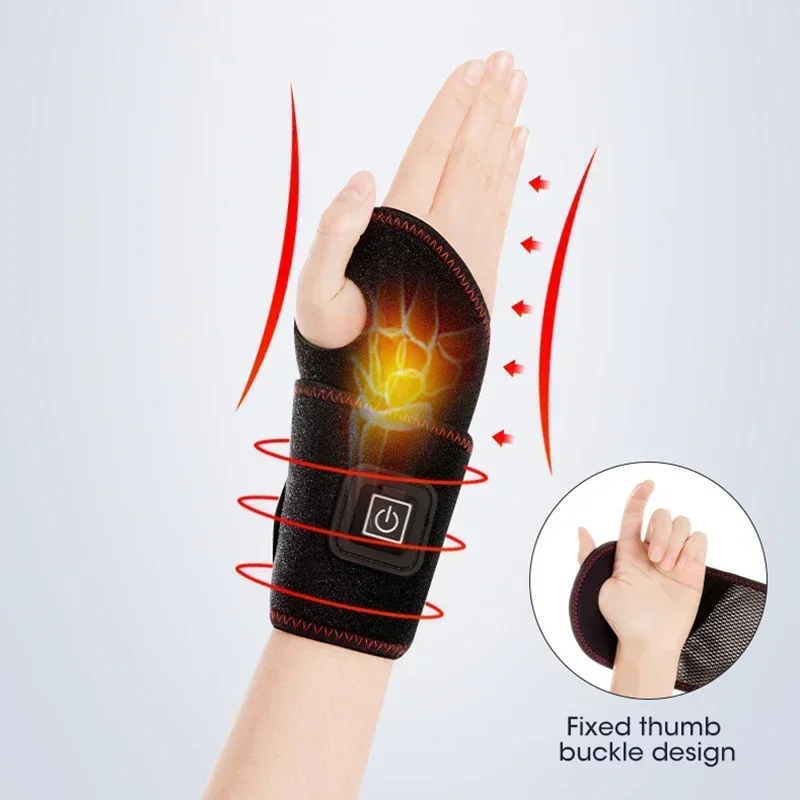 Electric Wrist Heated Brace Wrist Band Knee Ankle Neck Warmer Wrap Herb Heated Hand Warmer Compression Pain Relief Wristband