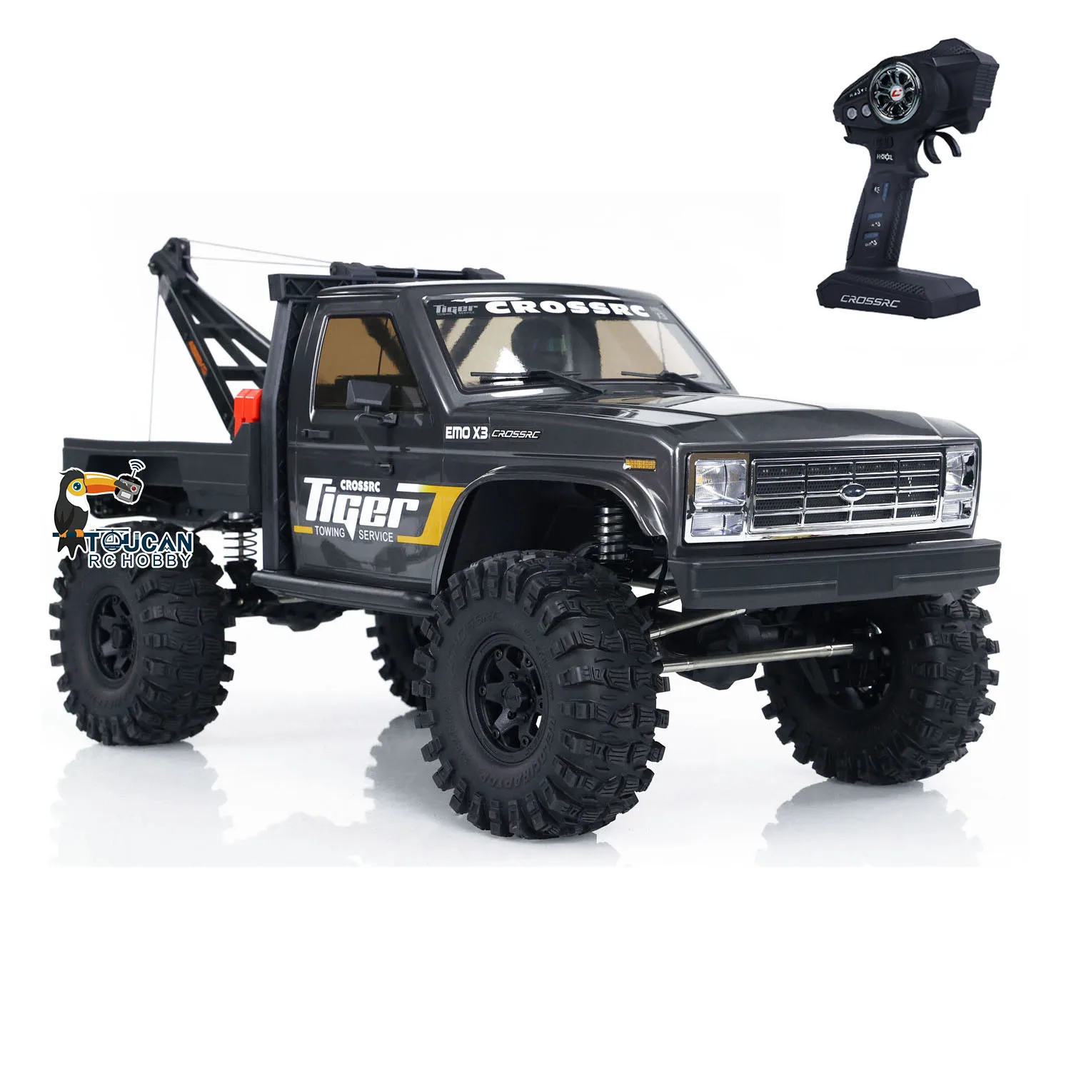 US Stock 4WD CORSSRC 1/8 RC Crawler Rescue Towing Car 4x4 Remote Control Climbing Cars EMO X3 Painted Assembled Model Lights