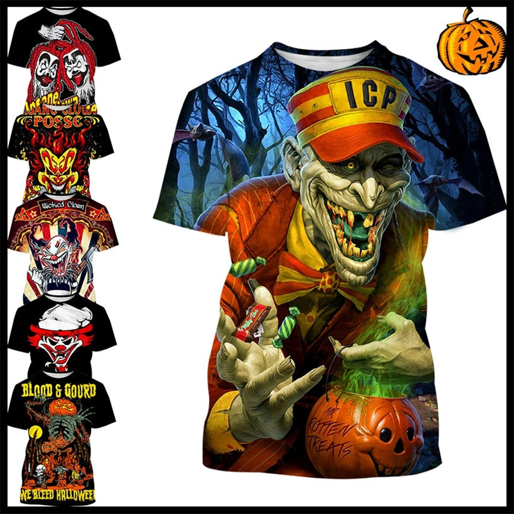 Neueste Herrenmode wahnsinnigen Clown posse icp Joker Karten 3d gedruckt T-Shirt lässig Rock Hip Hop Kurzarm T-Shirt Tops