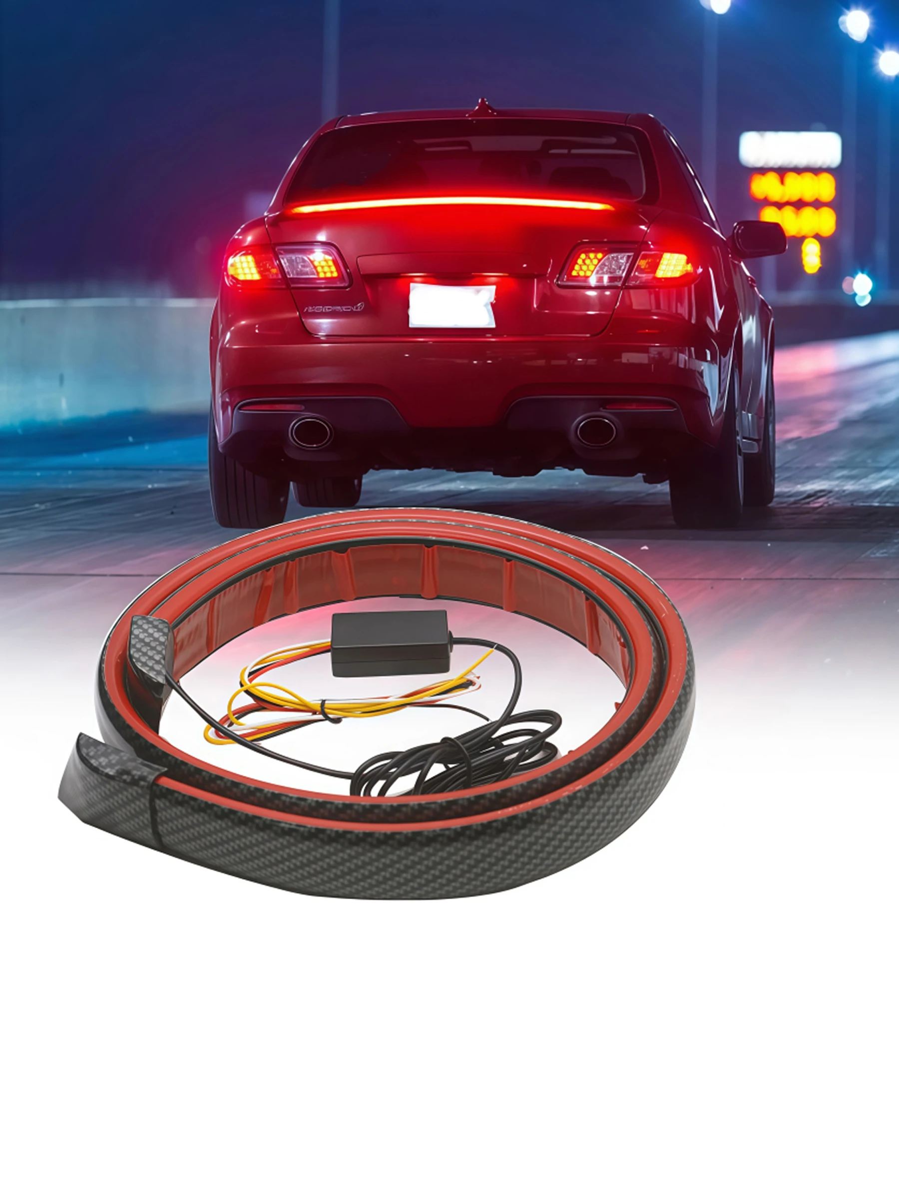 

Car carbon fiber taillights, universal taillights for car modification, high-brightness LED, flowing turn signals, high-mounted