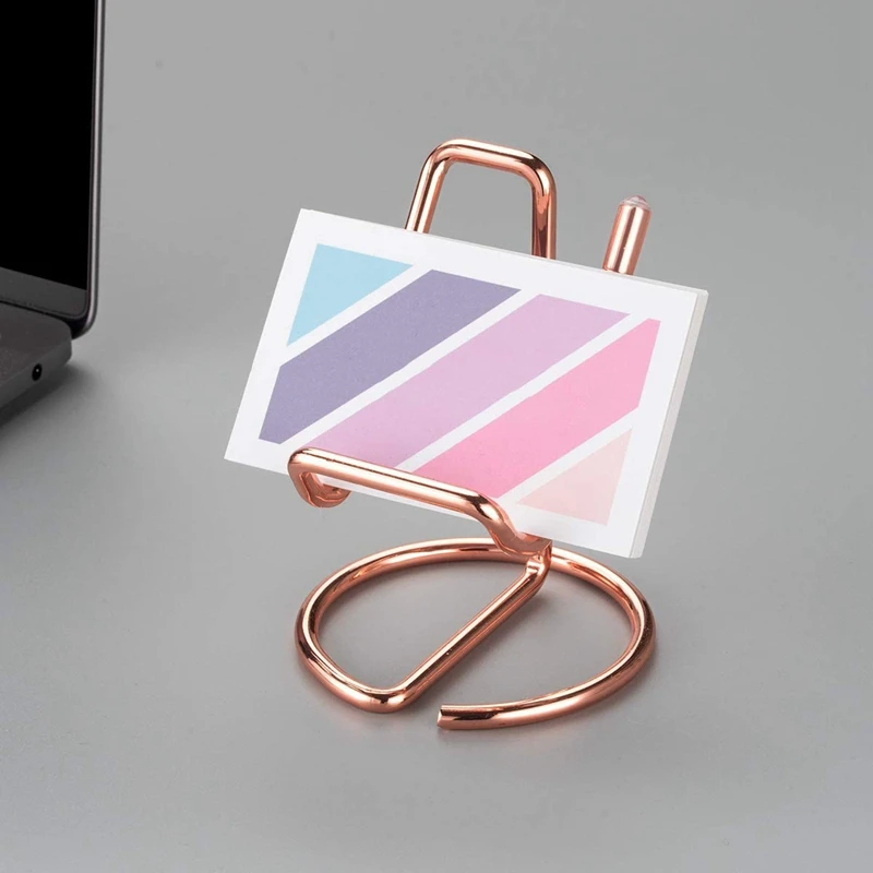 Titular do cartão de visita para Mesa, Metal Display Stand, Office Desktop Name Card Holder