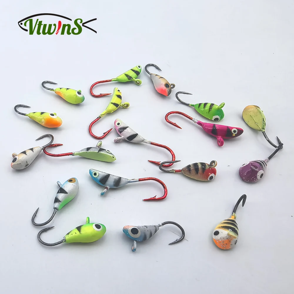 Vtwins Jig Head luminoso UV para pesca en hielo lucio y trucha