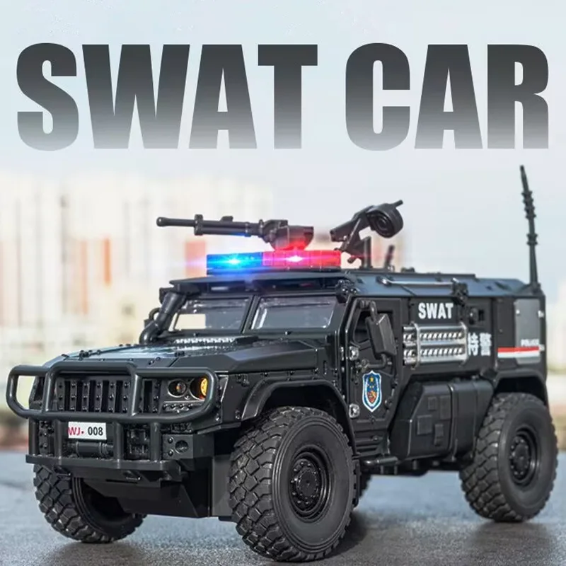 

1:32 Alloy Tiger Armored Car Truck Model Diecasts Off-road Vehicles Model Metal Police Explosion Proof Car Model Kids Toys Gifts