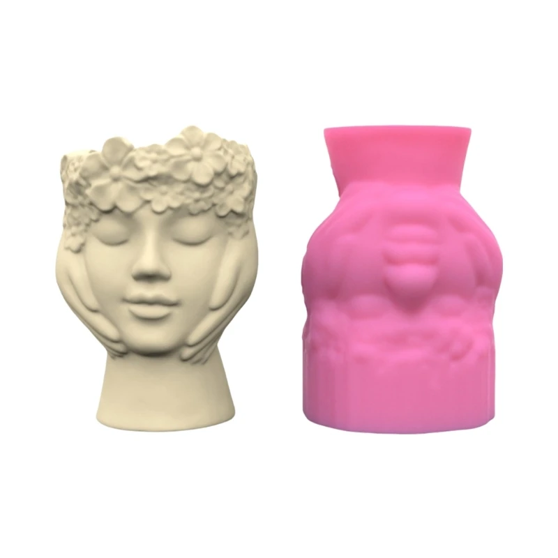 

Unique Crafting Moulds Vase Molds Artistic Human Figure Flowerpot Molds Silicone Planter Molds Art Figure Moulds