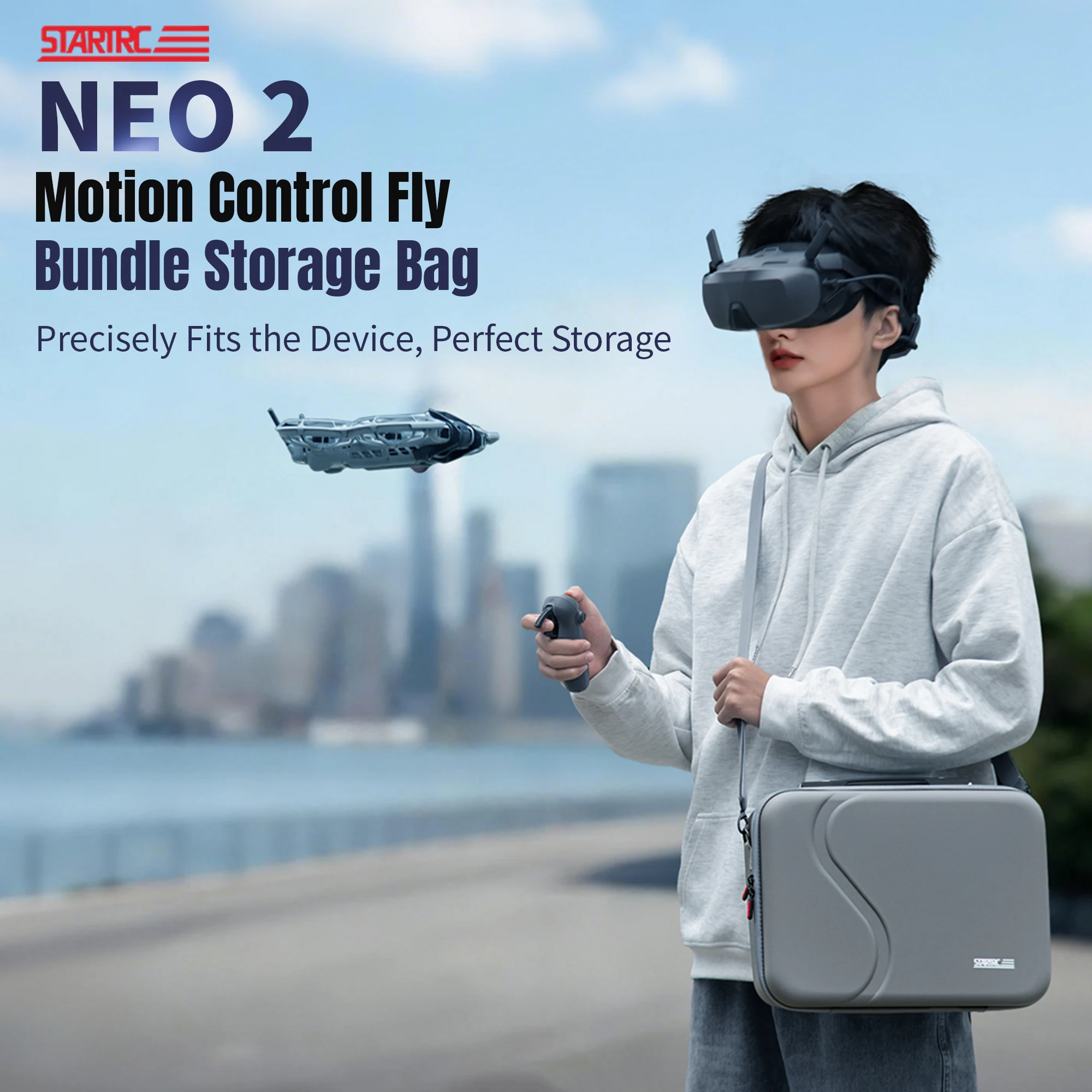 Tasche für Neo 2 Zubehör, Tragbare PU-Tragetasche für DJI Neo 2 Motion Fly More Combo für RC Motion 3, Goggles N3, Ladehub