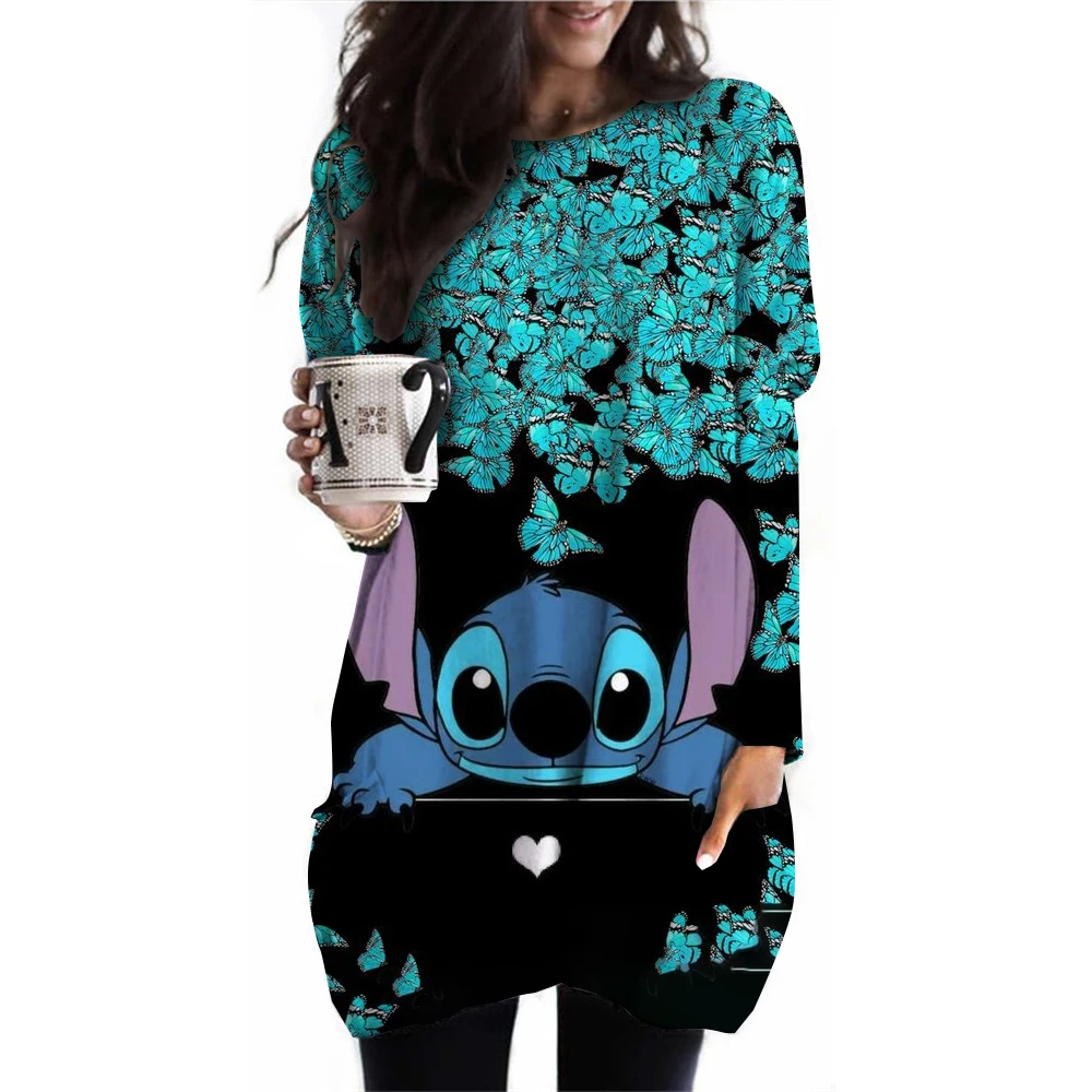 Disney\'s Lilo & Stitch Women\'s Long Sleeve T-shirt Autumn Casual Cute New Youth Women\'s Wear Y2k Kawaii 3D Printed High Quality