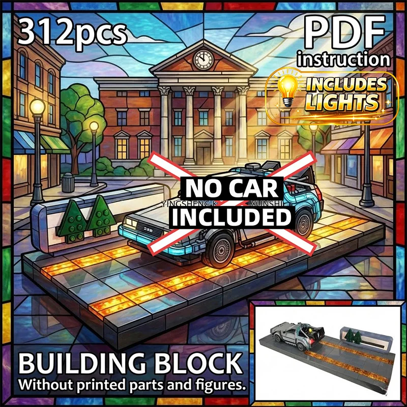 

Movie Display Base Plate Bricks Toy Gift Creative Vehicle Speed Track Scene For 77256 246551 moc