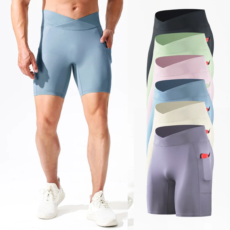 Men Outdoor Running Shorts Pocket GYM Exercise Fitness Leggings Basketball Hiking Trainning Sport Soccer Compression Clothing 15