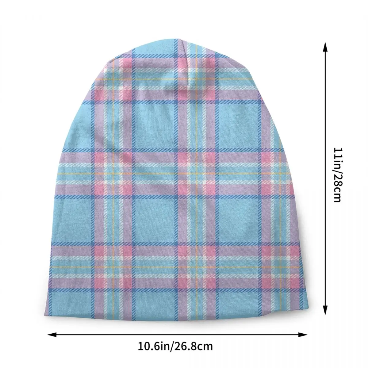 Custom Gamma Phi Delta Blue & Pink Plaid Bonnet Hats Knit Hat For Men Women Autumn Winter Warm Skullies Beanies Caps - view 2