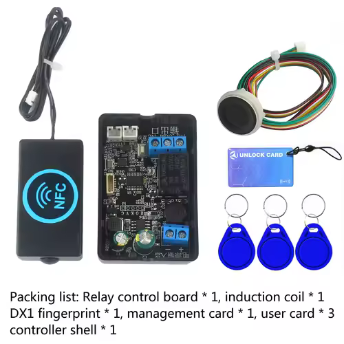 Mobile phone NFC fingerprint relay control module DC10V-120V IC card induction access controller Switch locomotive car unlock - Image 8