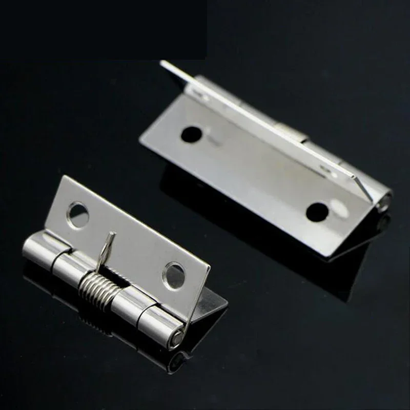 1PC Self Closing Spring Door Hinge Stainless Steel Hardware 1/1.5/2/2.5 Inch For Windows Cabinets Jewelry Boxes