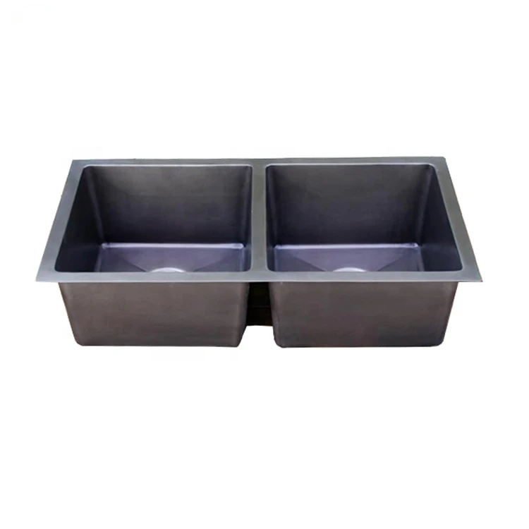 High demand import products luxurious double simply copper bowl kitchen sink black