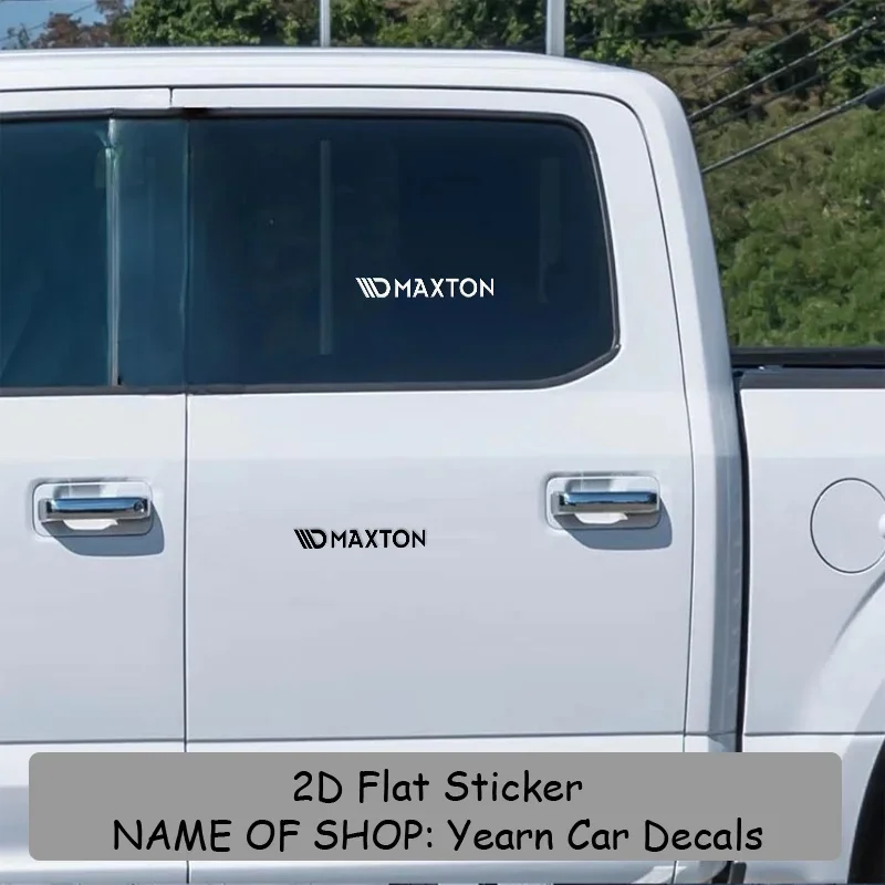 قطعة واحدة من ملصق شعار MAXTON - طراز حديث بسيط، خلفية سوداء مع نص أبيض، ملصق سيارة شفاف