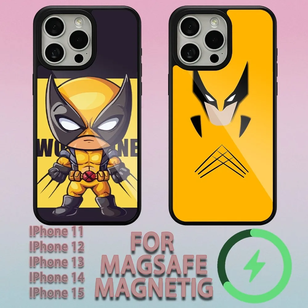 MINISO MARBEL  X-Men Wolverine  Phone Case For iPhone 15 14 13 12 11 Pro Max Plus Magsafe Magnetic Wireless Charging Cover