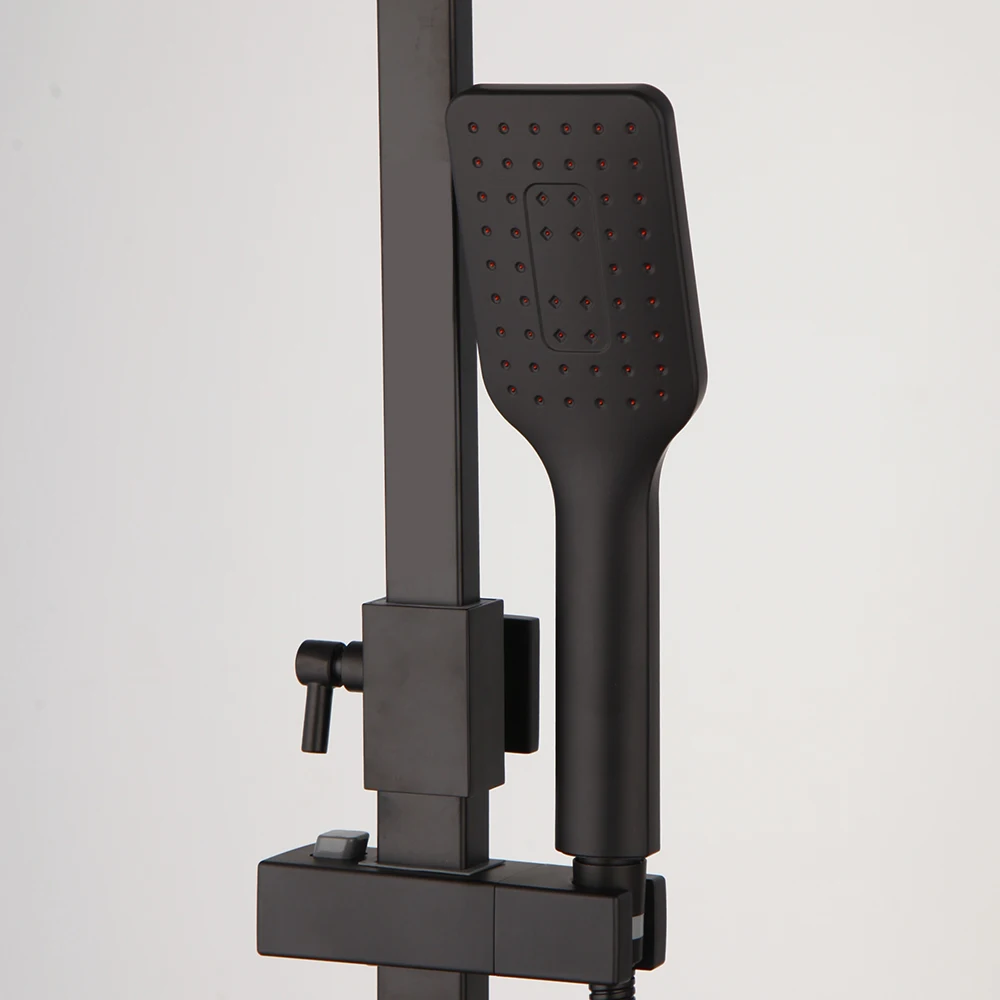 Imagem -05 - Kemaidi-conjunto de Chuveiro de Parede Sistema de Chuveiro Bico de Banheira Giratória 360 Torneira de Chuva Preto Fosco