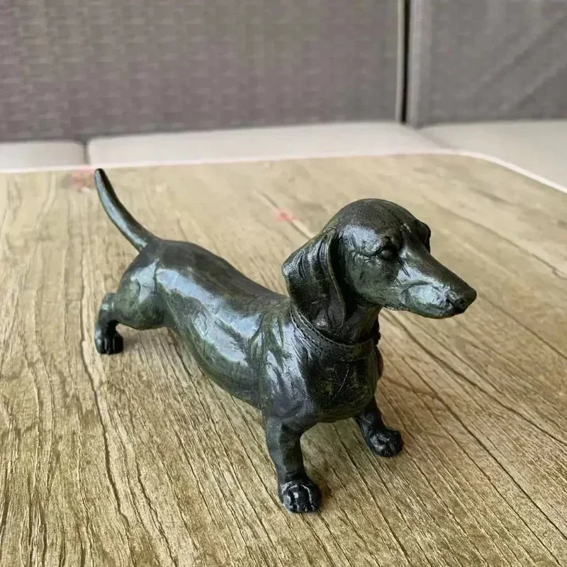 Dog Resin Dachshund Animal Pet Toys Figurine Black Ornament Animals Statue Craft Decoration Garden Sculpture Figures 2024