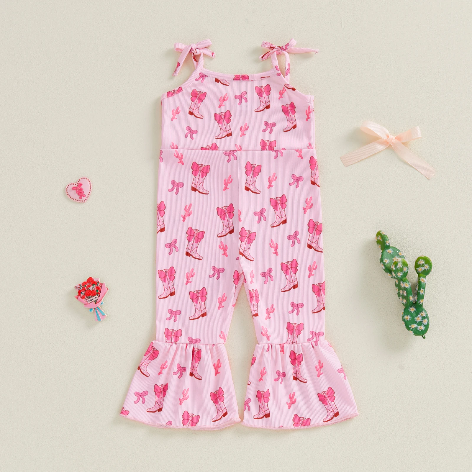 Toddler Girls Western Style Print Jumpsuit Romper
