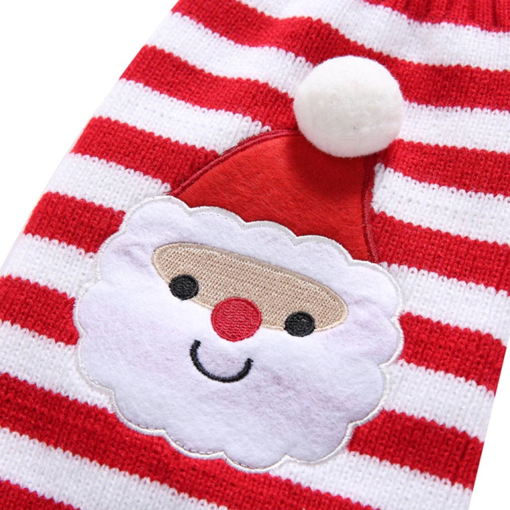 

Christmas Pet Sweater Santa Claus Printed Turtleneck Small Dog Winter Coat Festive Puppy Clothes Stretch Fabric Easy Wear