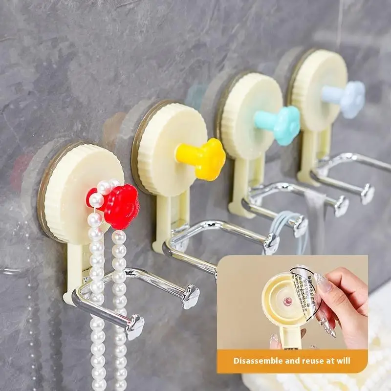 1 قطعة خطاف لاصق قوي فراغ مقاوم للماء خطاف شفط شماعات الحمام المطبخ منشفة جدار هوك تخزين حامل منظمة