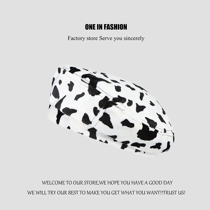 Women Zebra Print Beret, High Quality Breathable Flat Top Painter Hat Stylish Casual Headwear for Summer