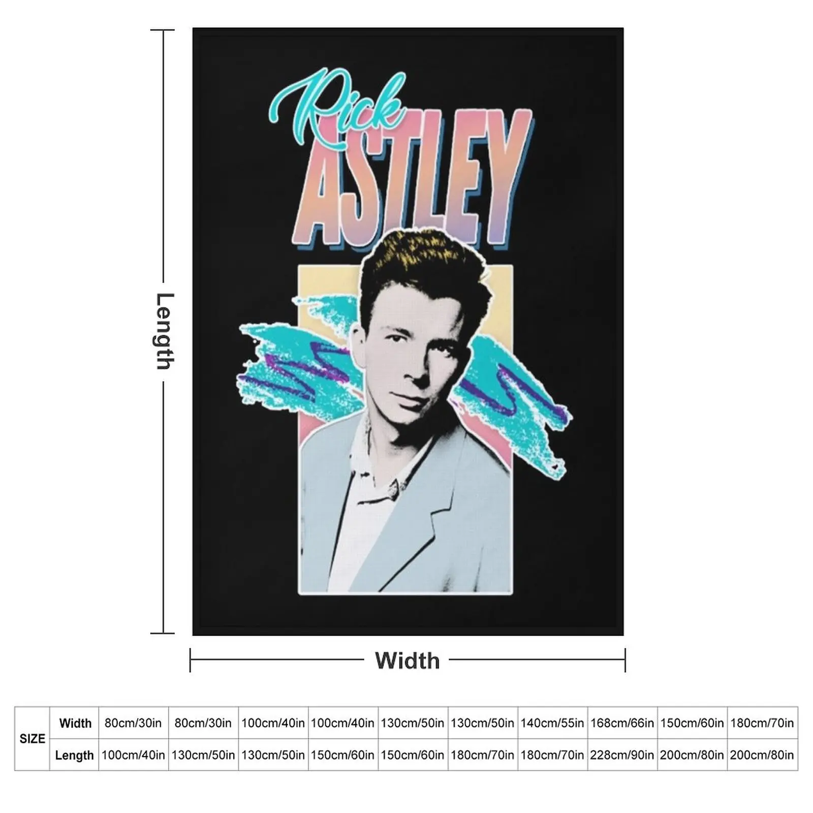 Rick Astley 80s Aesthetic Tribute Throw Blanket Thins Bed Soft Plush Plaid Shaggy Blankets