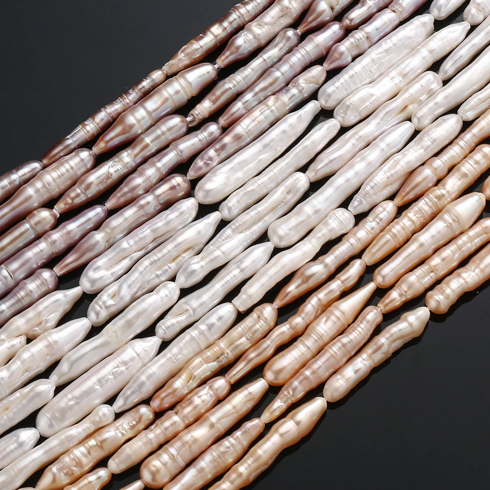 1/3/5Pcs Natural Freshwater Pearl Beads Toothpick Shape Loose Beads for Jewelry Making DIY Necklace Bracelet Earring