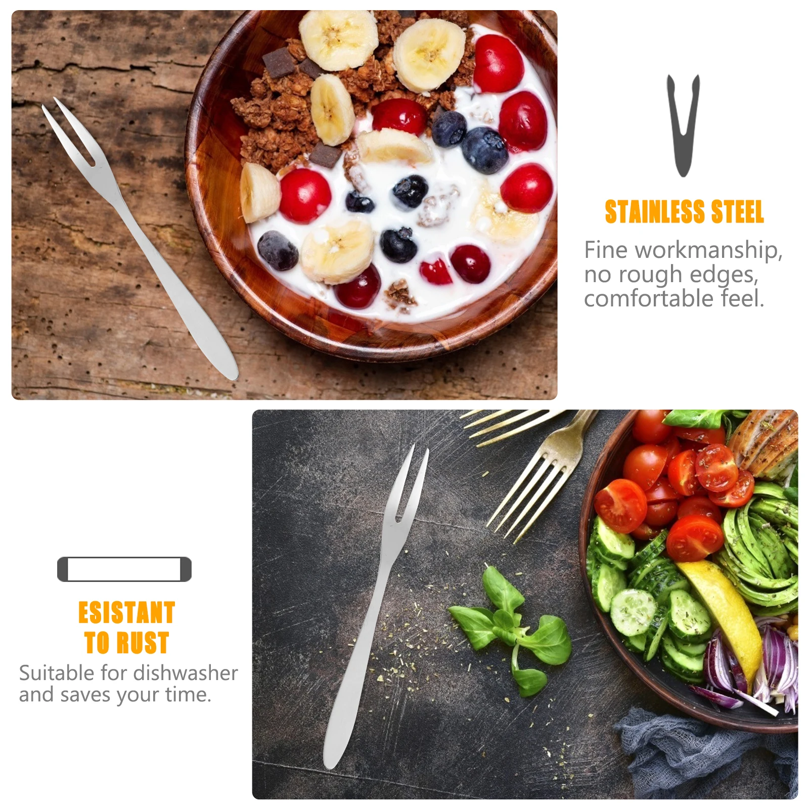 

1 set 1 Set Stainless Steel Escargot Dish Snail Oyster Baking Plate Forks Rustproof Thickened Heat Resistant Oven