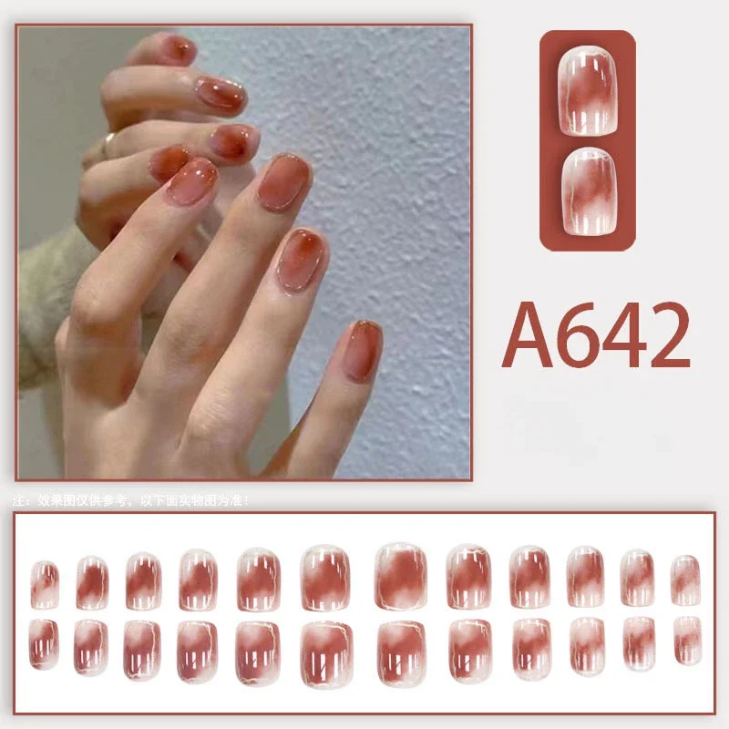 Y2K Black White Star Artificial Fake Nails Full Cover Short False Nail Removable Press on Nails for Women Girls DIY Manicure Art