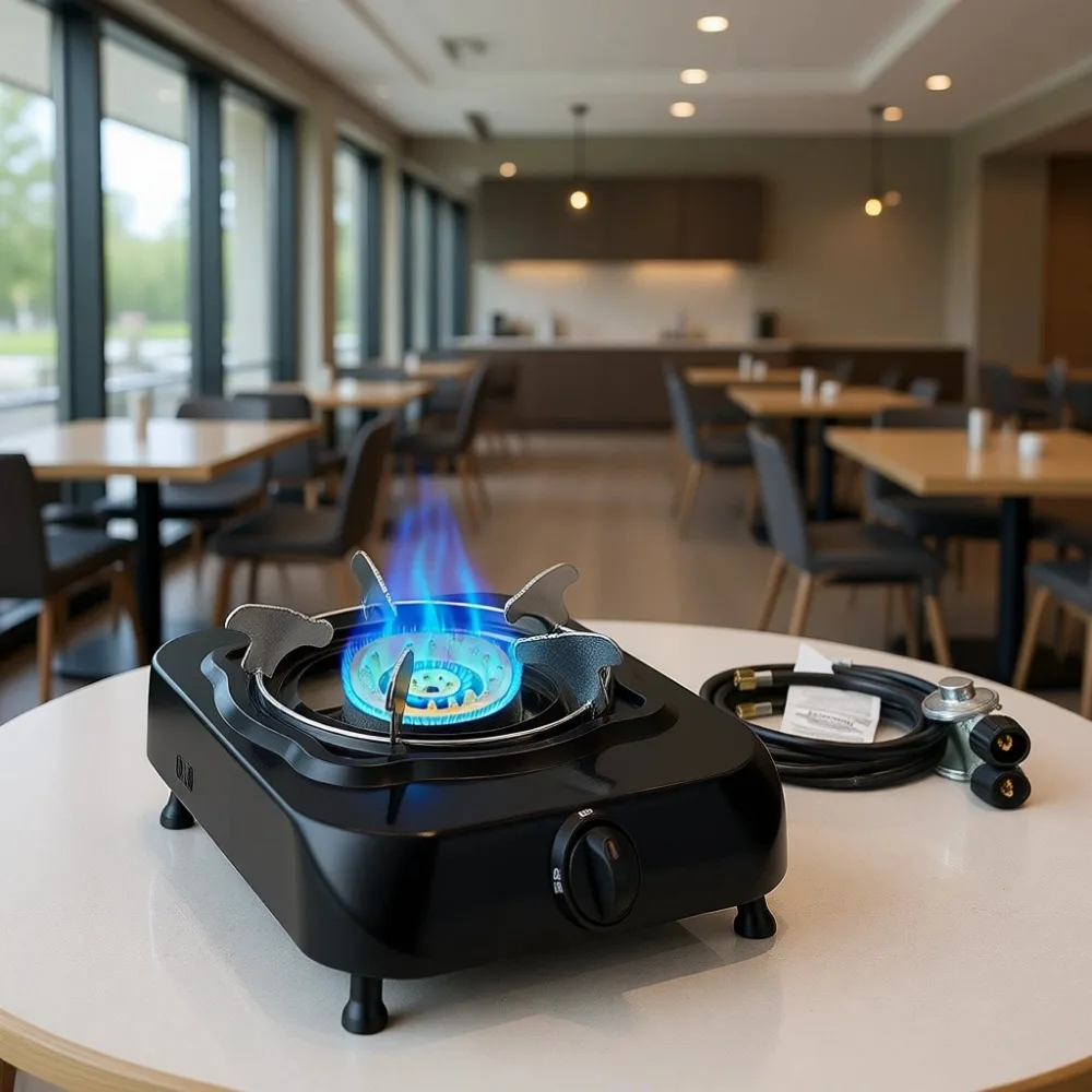 

Single Burner Propane Stove 13000 BTU with CSA Hose Smart Safety Switch Integrated Design Outdoor Emergency