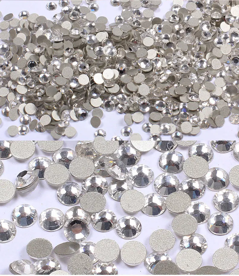 Top 1440pcs Crystal AB gold 3D Non Hotfix FlatBack Strass Sewing &Fabric Garment Nail Art Rhinestone decorations