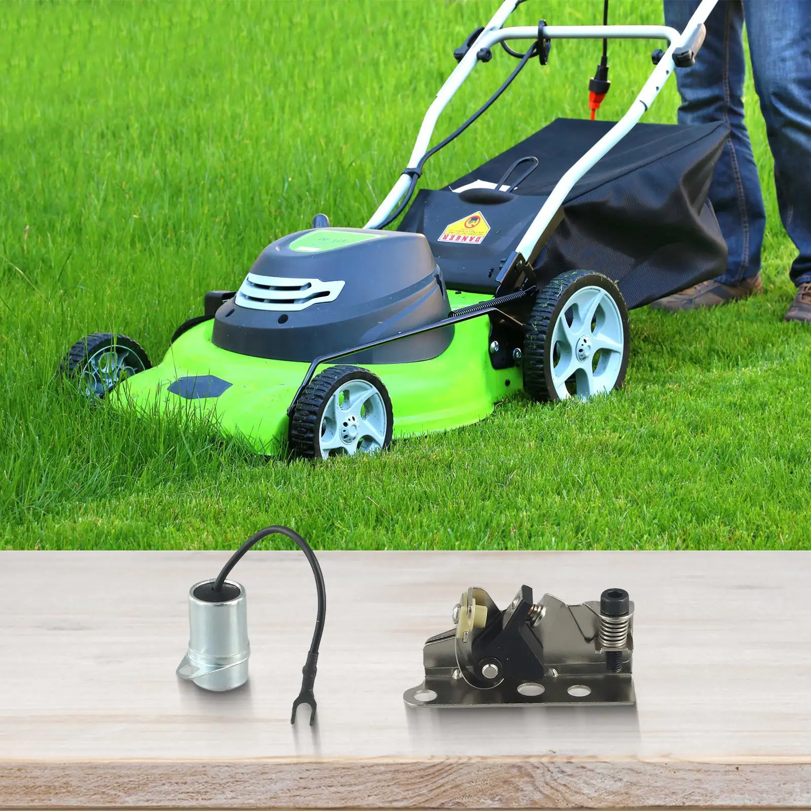 เปลี่ยนจุดเบรกเกอร์และคอนเดนเซอร์สําหรับ Onan B43 B48 B43E B48G 16hp 18hp เครื่องตัดหญ้าอะไหล่ Garden เครื่องมืออุปกรณ์เสริม