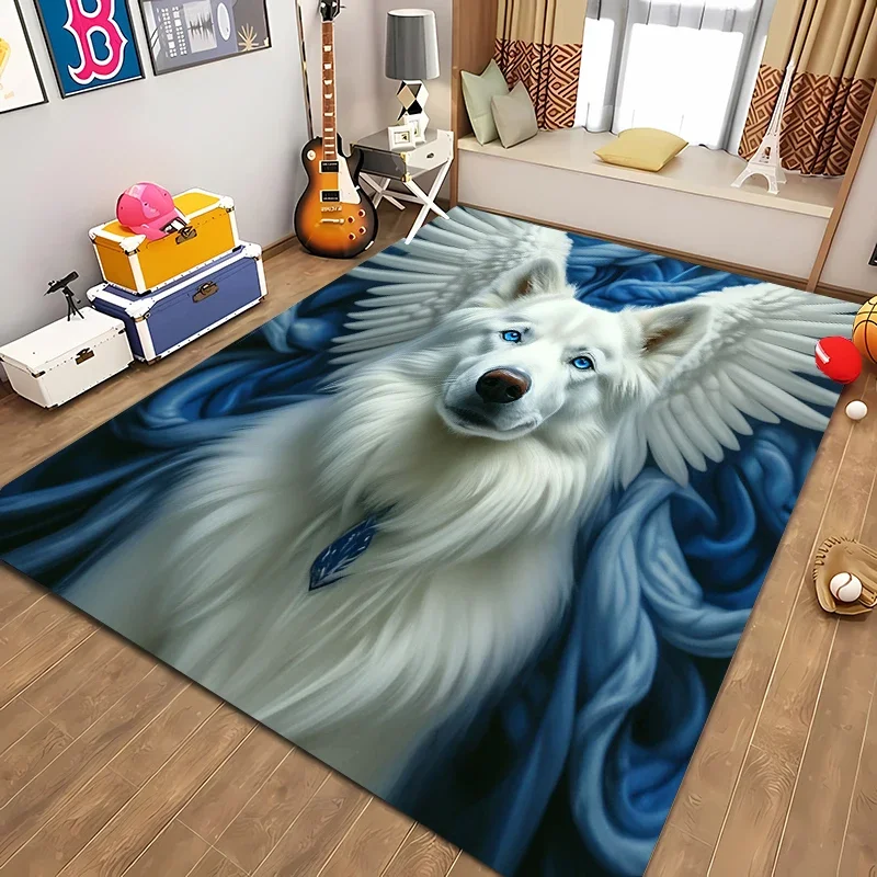 Loyal Dogs  3D HD Printing Carpets for Home Living Rooms  Children's Bedroom Sofa Doormat Kitchen Floor Rug Anti-slip Decor Mat