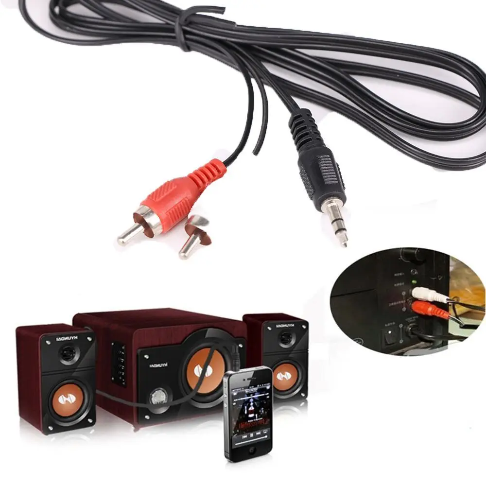 1m 7AIY for Mini 3.5mm jack Mobile Player TO Stereo Cable Audio Line 3.5mm to 2 RCA