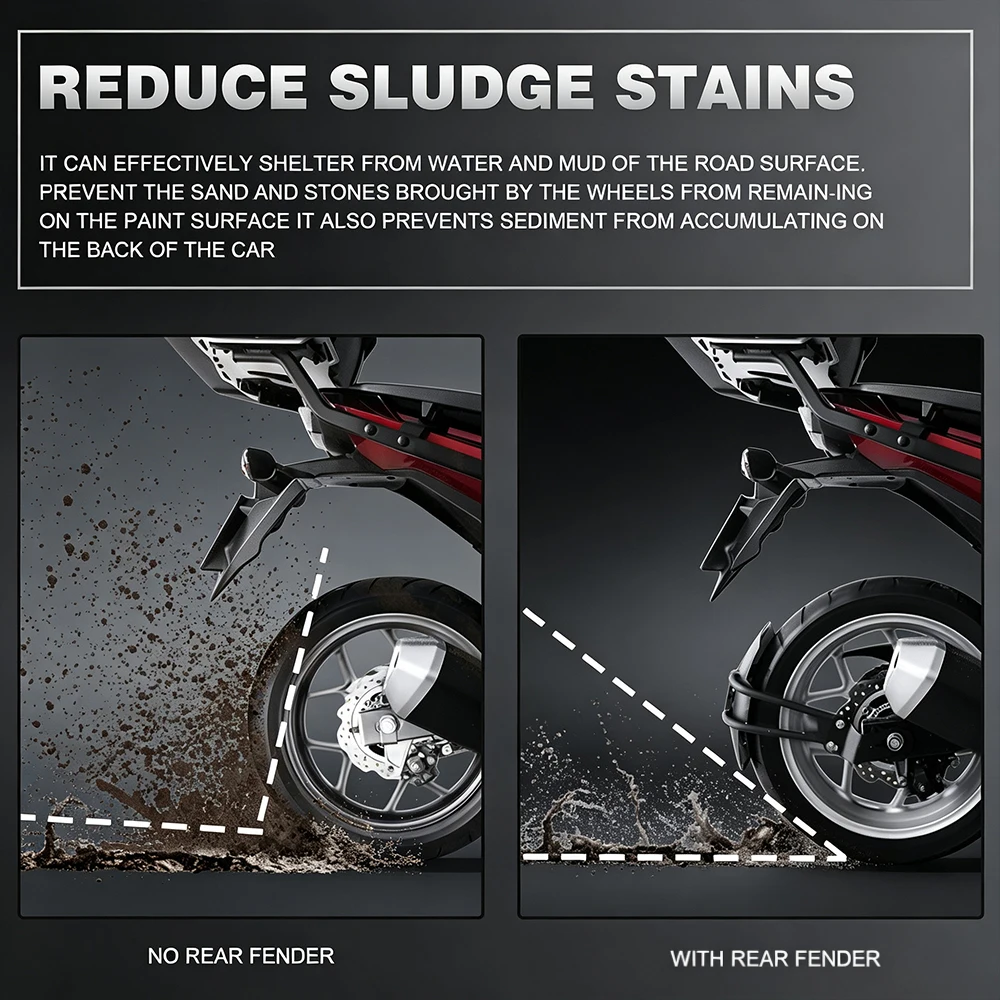 For CFMOTO  CF MOTO 400MT 650MT 800MT Motorcycle Rear Wheel Hugger Mudguard Fender Mudflap Splash Guard Fender Protector Cover